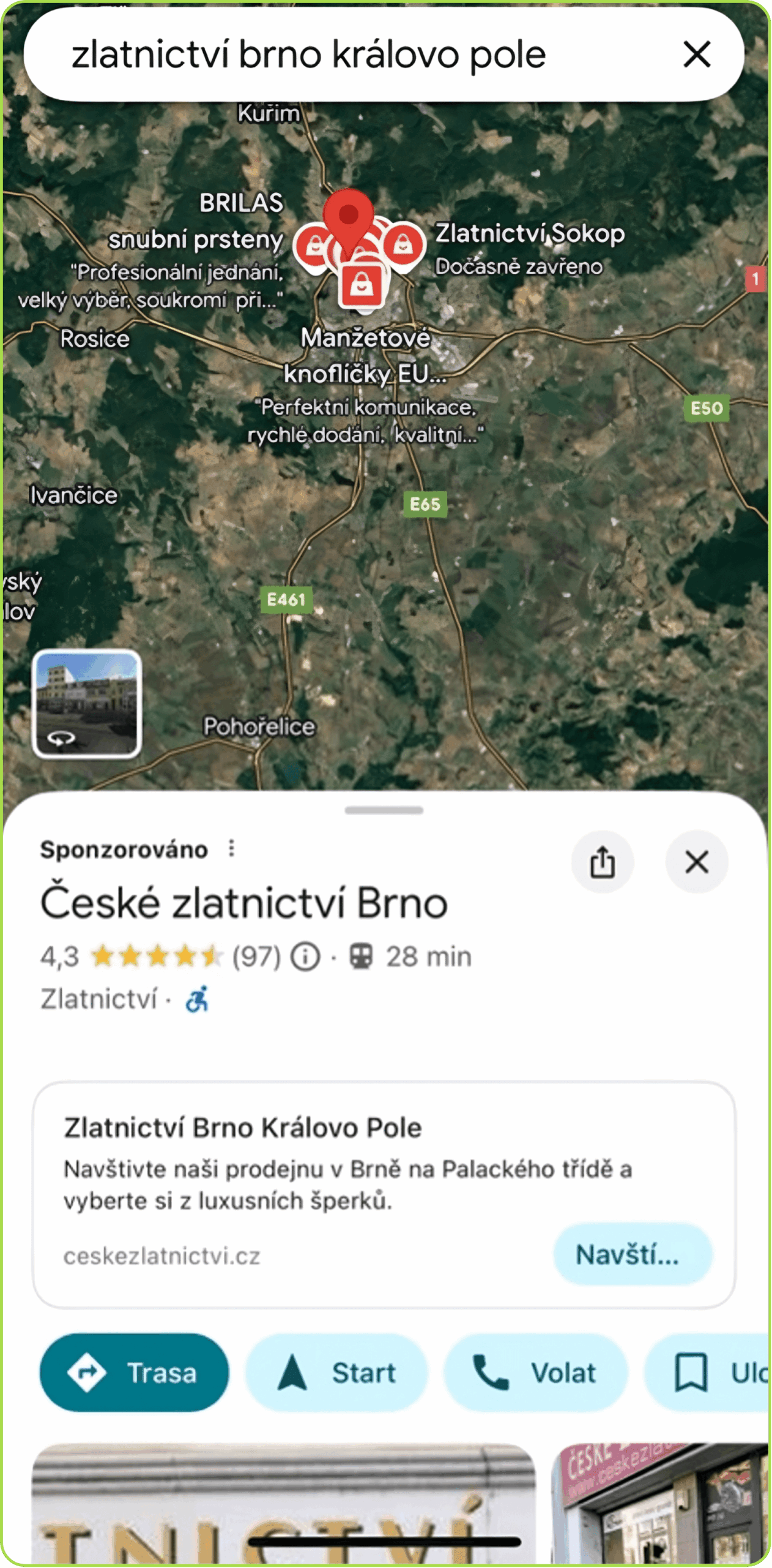 Ukázka lokální reklamy